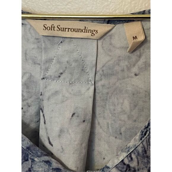 Soft Surroundings Sardinia Tencel Roll Tab Sleeve Blouse. - Picture 5 of 5